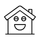 Icono de casa con cara feliz