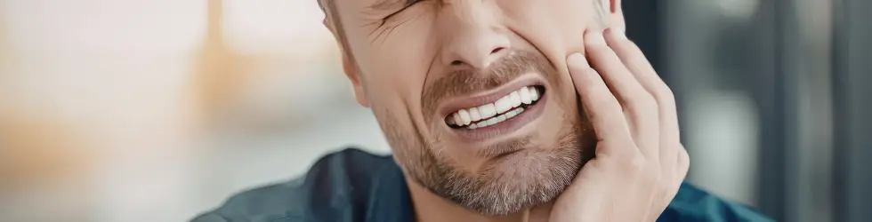 ¿Duele ponerse un implante dental en Vallecas? Todo lo que debes saber antes de decidirte Hombre adulto con dolor de dientes